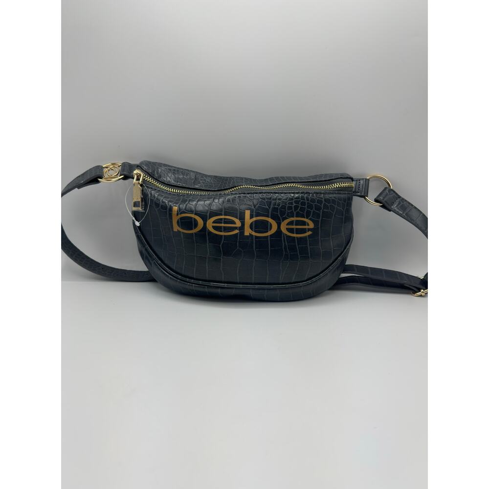 Bebe Josephine Croco Convertible Sling Belt Bag Fanny Pack Convertible Grey NWOT